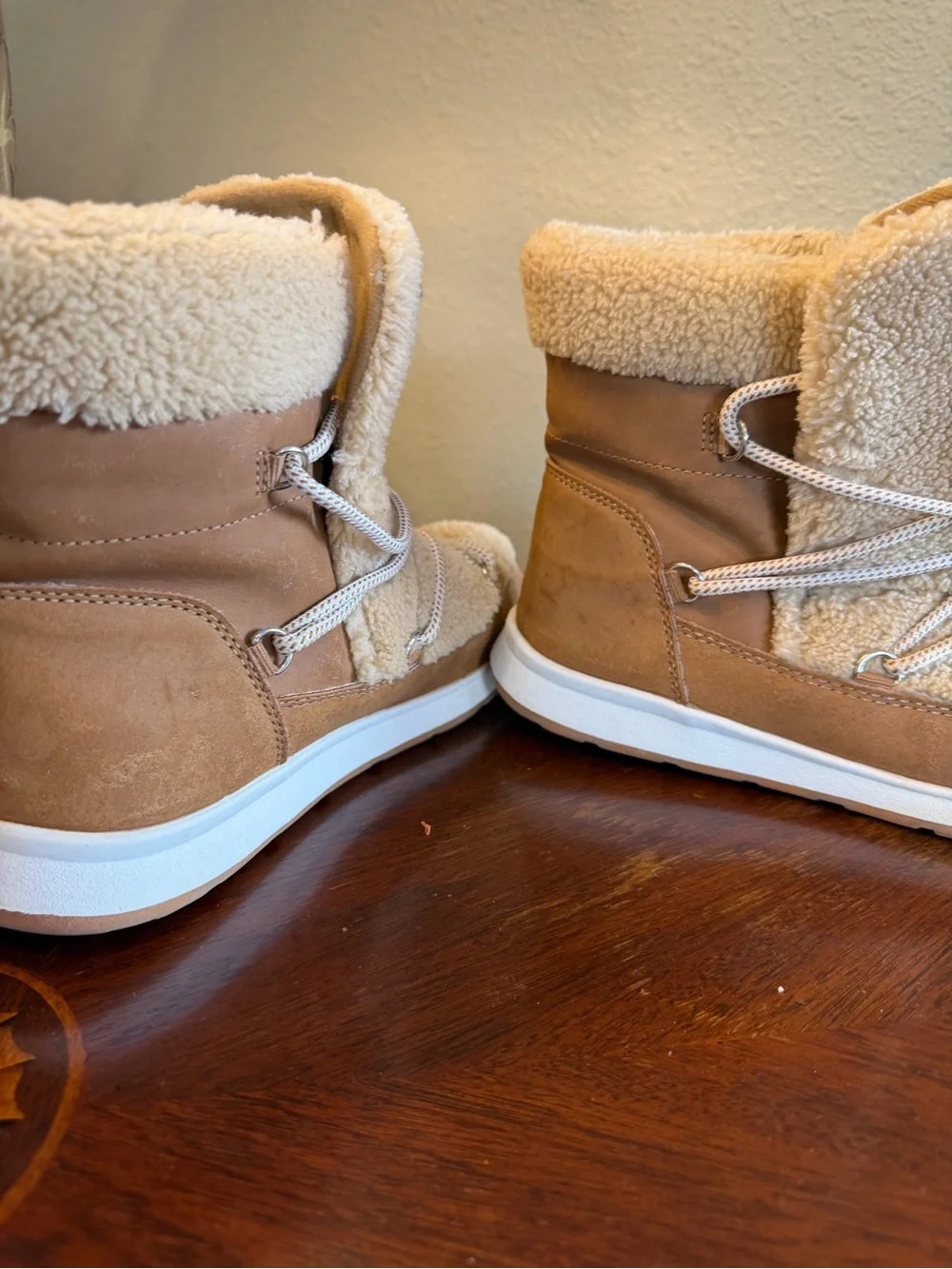 Kids Cream Sherpa Winter Boots -